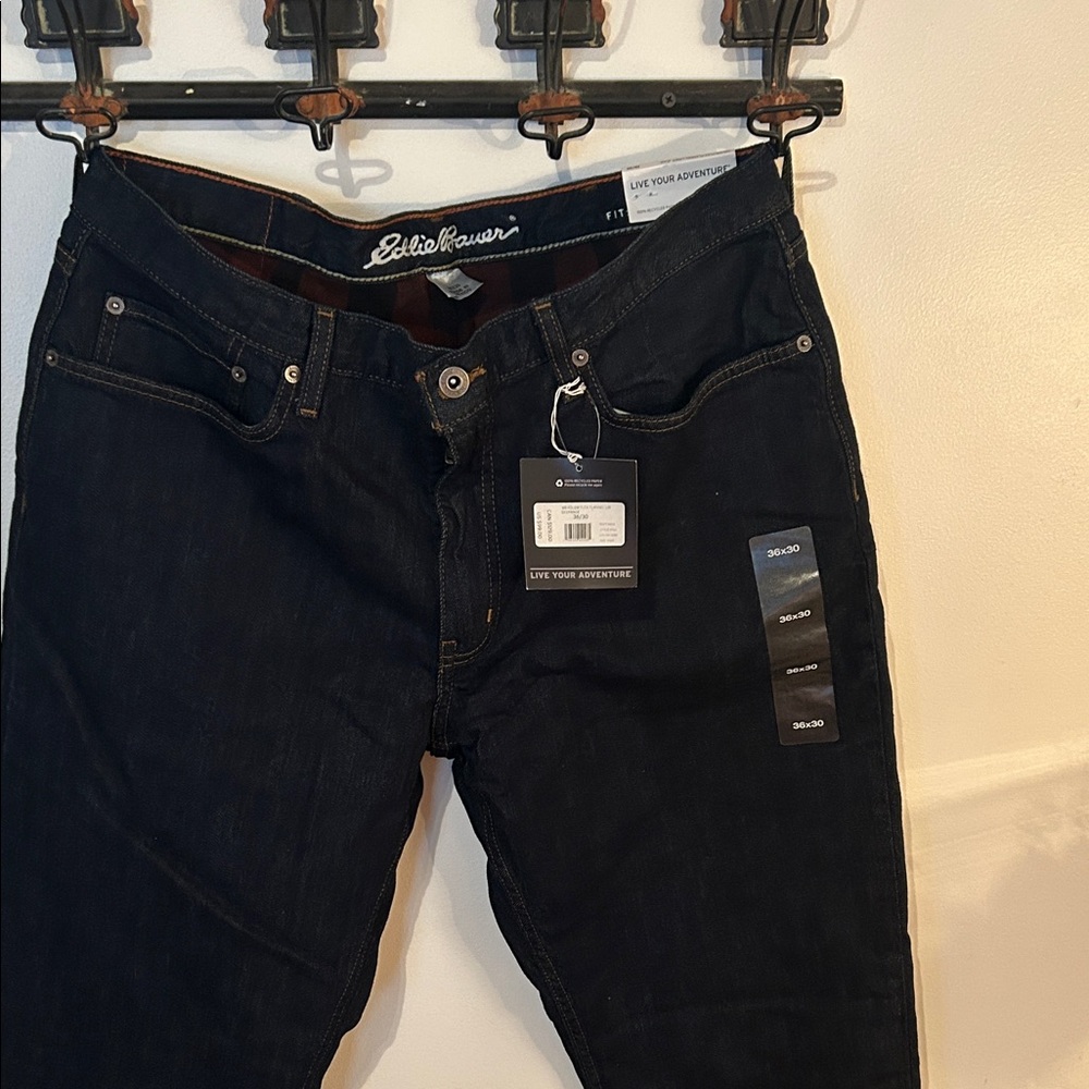 Eddie Bauer Men's Dark Blue Classic fit Straight leg Jeans